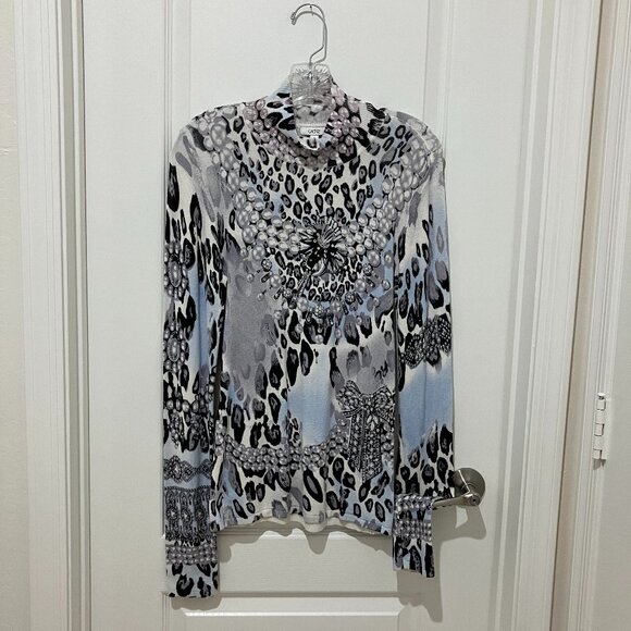 Crystal Studded Cache Sweater - Picture 1 of 5